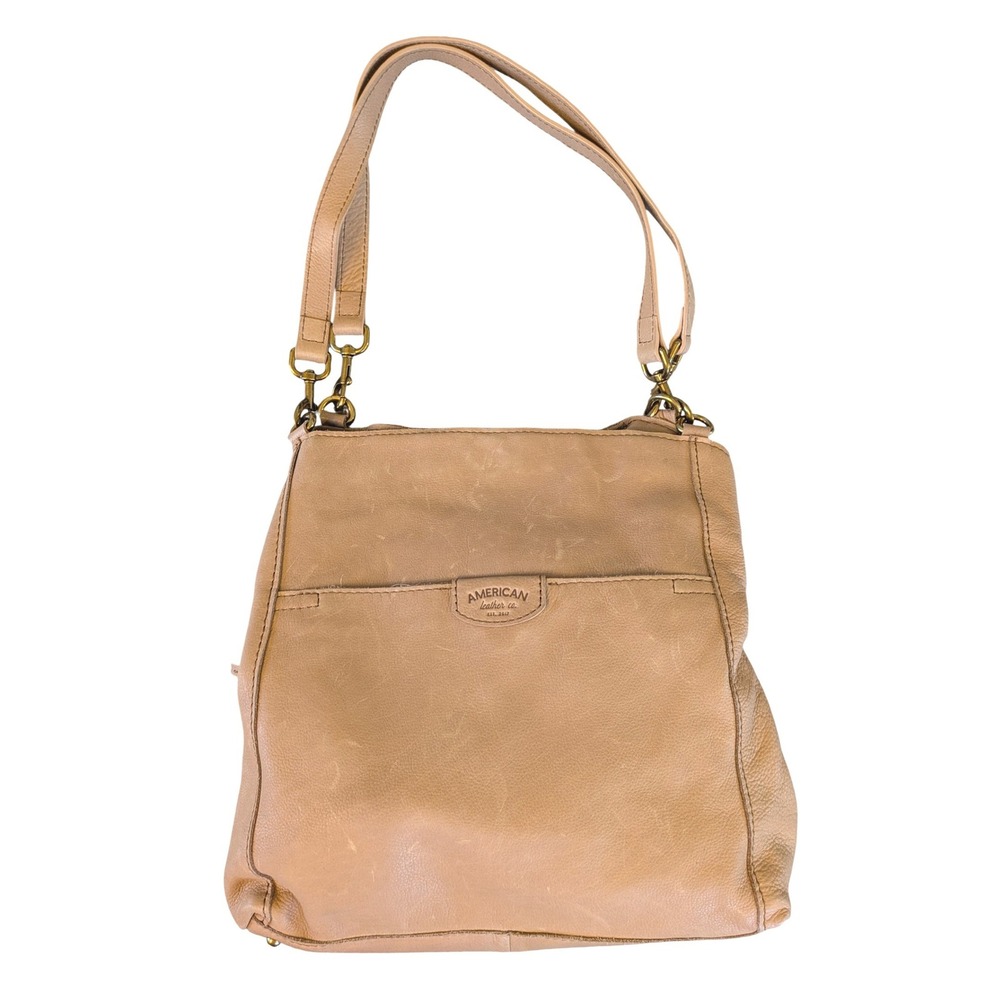 American Leather Co Austin Triple Entry bag Nutmeg Hobo Shoulder Bag